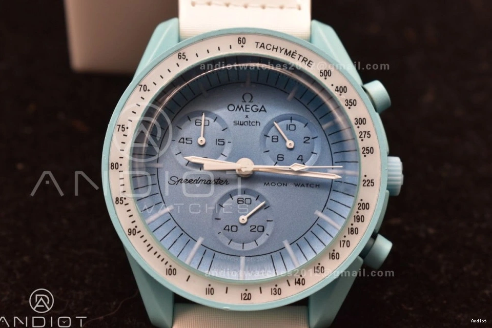 on Strap x Moonwatch to Mission Nylon Swatch Quartz Omega Bioceramic Uranus 0105